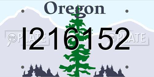 I216152 Oregon License Plate