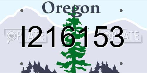 I216153 Oregon License Plate