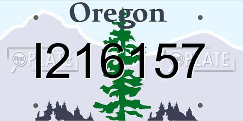 I216157 Oregon License Plate