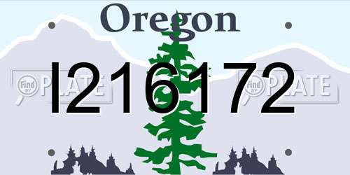 I216172 Oregon License Plate