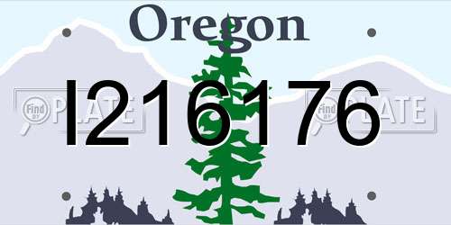 I216176 Oregon License Plate