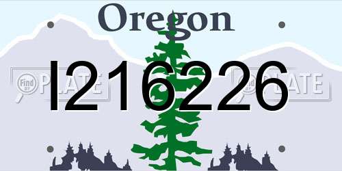 I216226 Oregon License Plate