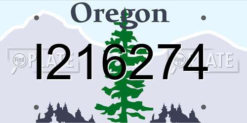 I216274 Oregon License Plate