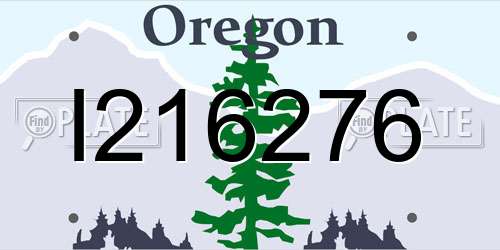 I216276 Oregon License Plate