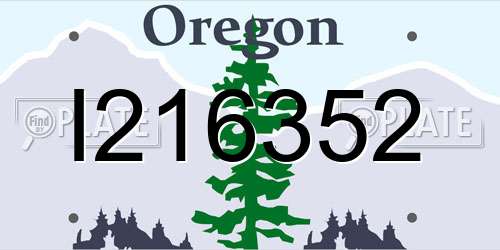 I216352 Oregon License Plate