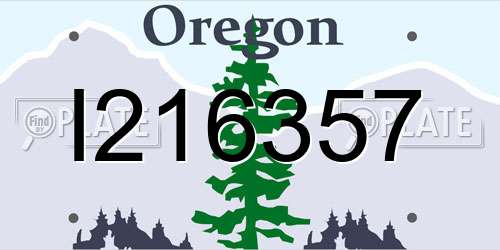 I216357 Oregon License Plate