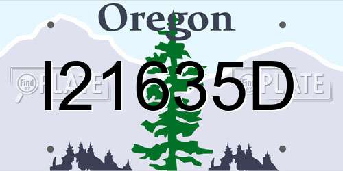 I21635D Oregon License Plate