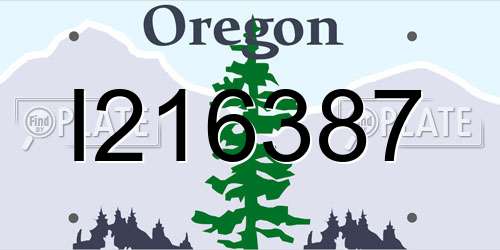 I216387 Oregon License Plate