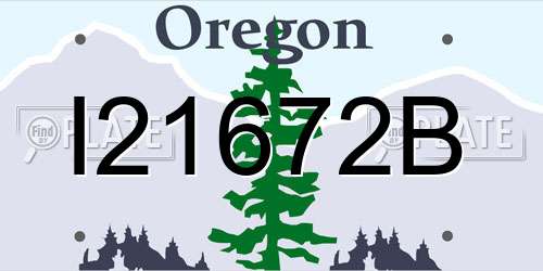 I21672B Oregon License Plate