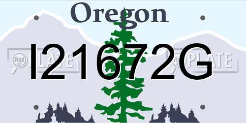 I21672G Oregon License Plate