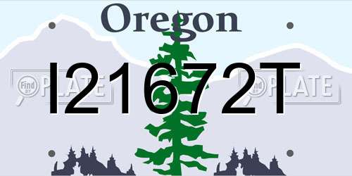 I21672T Oregon License Plate