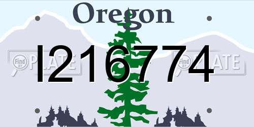 I216774 Oregon License Plate