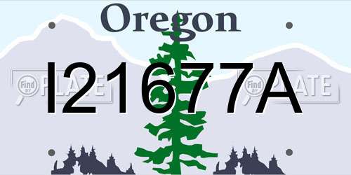 I21677A Oregon License Plate