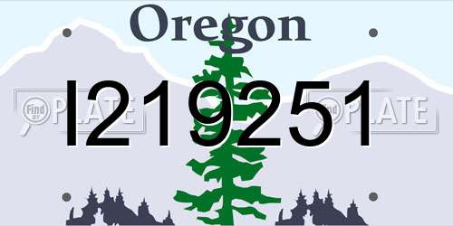I219251 Oregon License Plate