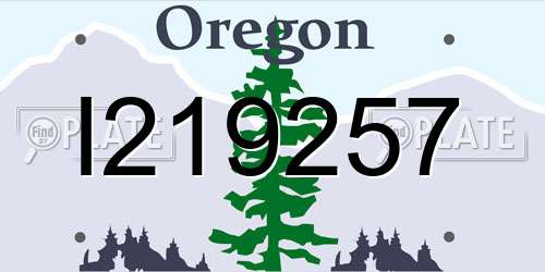 I219257 Oregon License Plate