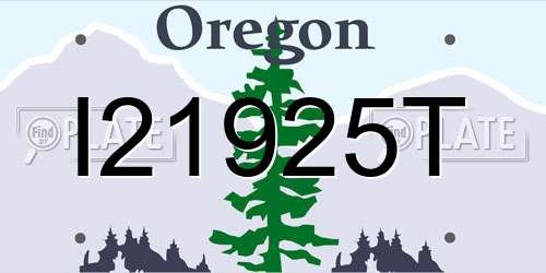 I21925T Oregon License Plate