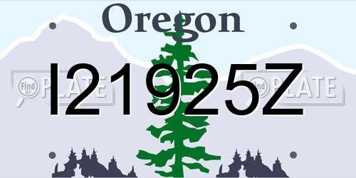 I21925Z Oregon License Plate