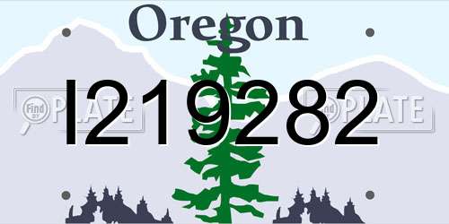 I219282 Oregon License Plate