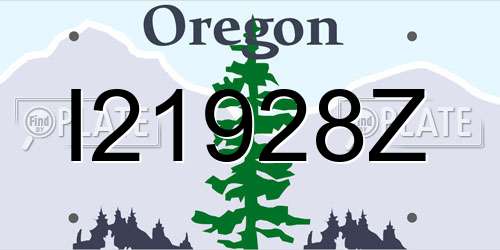 I21928Z Oregon License Plate