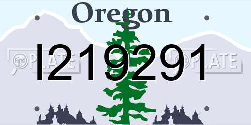 I219291 Oregon License Plate