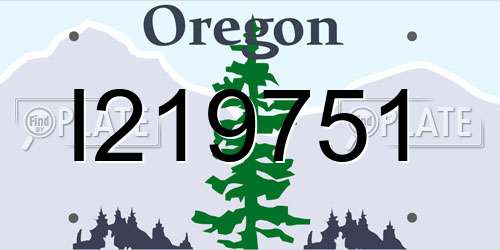 I219751 Oregon License Plate