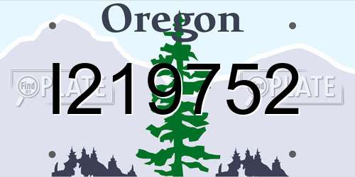 I219752 Oregon License Plate