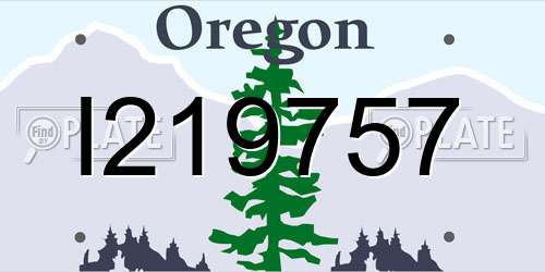 I219757 Oregon License Plate