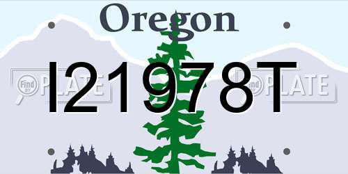 I21978T Oregon License Plate