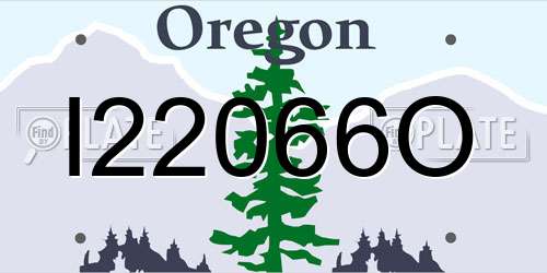 I22066O Oregon License Plate