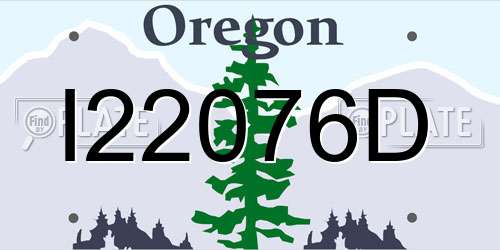 I22076D Oregon License Plate