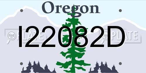 I22082D Oregon License Plate