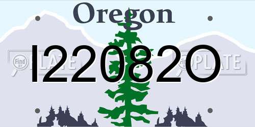 I22082O Oregon License Plate