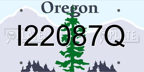 I22087Q Oregon License Plate