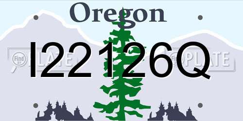 I22126Q Oregon License Plate