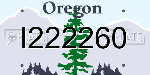 I222260 Oregon License Plate