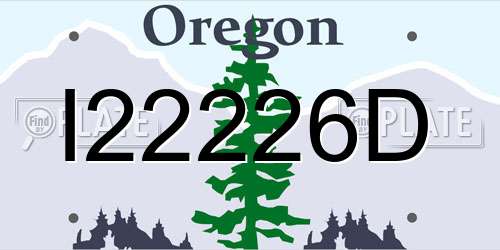 I22226D Oregon License Plate