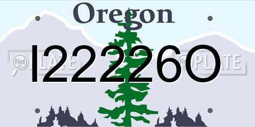 I22226O Oregon License Plate