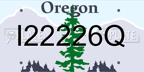 I22226Q Oregon License Plate