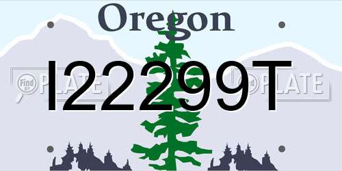 I22299T Oregon License Plate