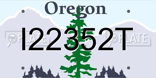 I22352T Oregon License Plate