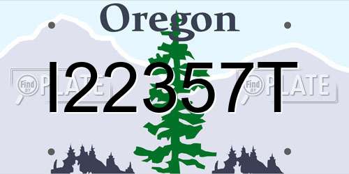 I22357T Oregon License Plate