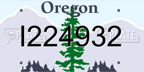 I224932 Oregon License Plate