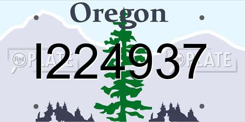 I224937 Oregon License Plate