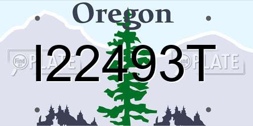 I22493T Oregon License Plate