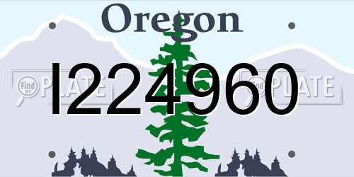 I224960 Oregon License Plate