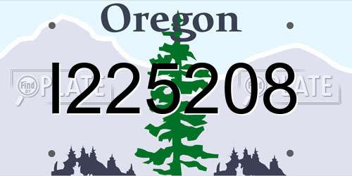 I225208 Oregon License Plate
