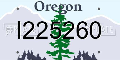 I225260 Oregon License Plate