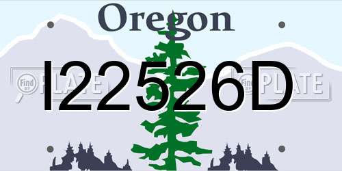 I22526D Oregon License Plate