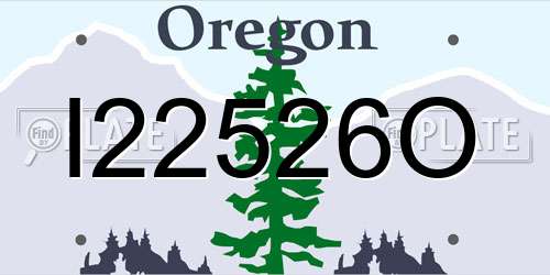 I22526O Oregon License Plate