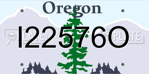 I22576O Oregon License Plate